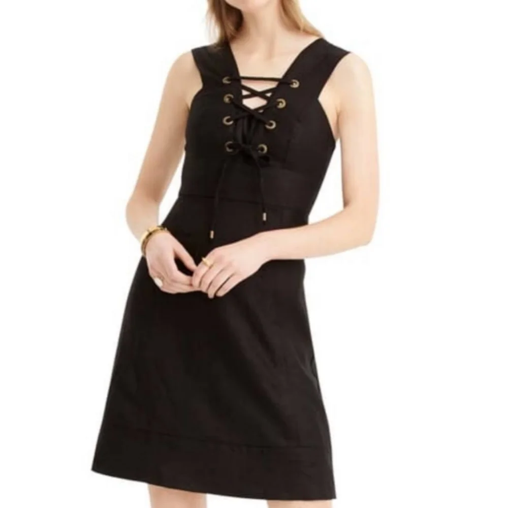 J. Crew Collection Lace Up Linen Dress - Picture 1 of 7